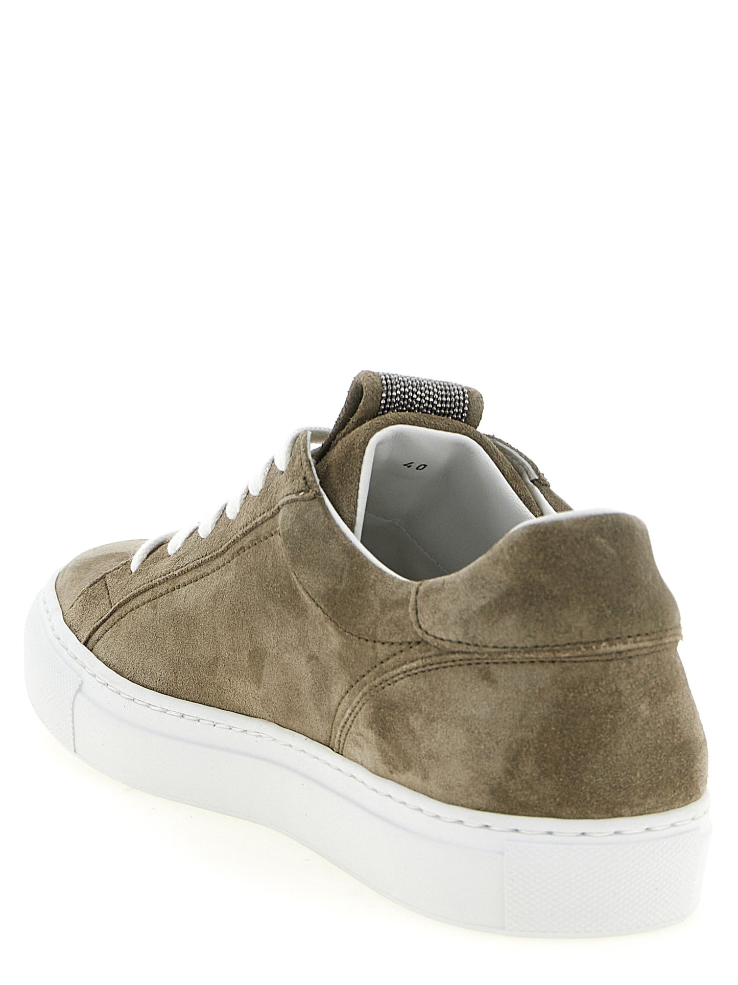 Brunello Cucinelli Graue Kalbsleder Low-Top-Sneaker