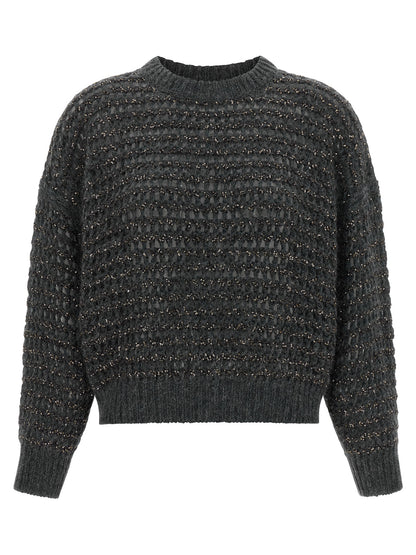 Brunello Cucinelli Grauer Cardigan aus Elasthan