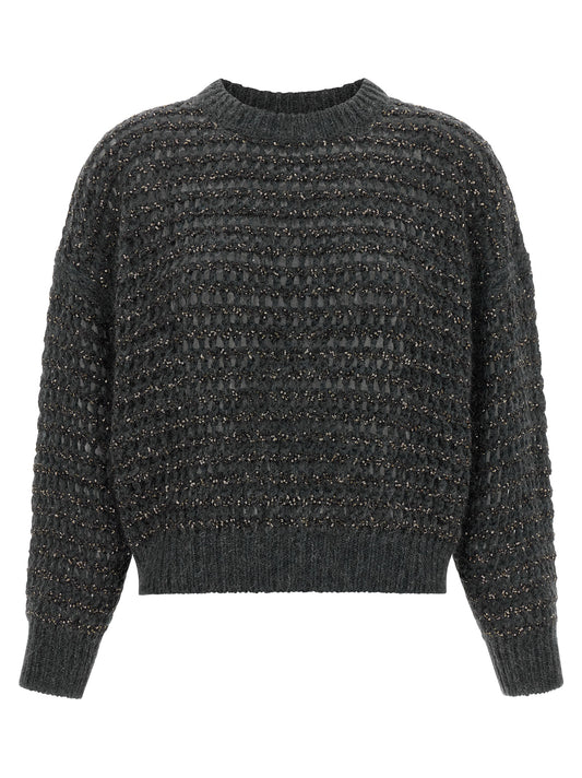 Brunello Cucinelli Grauer Cardigan aus Elasthan