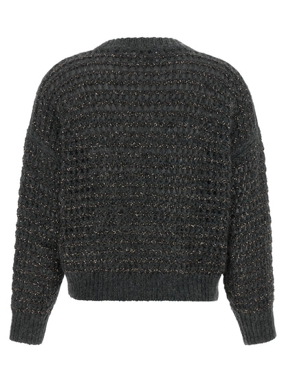 Brunello Cucinelli Grauer Cardigan aus Elasthan