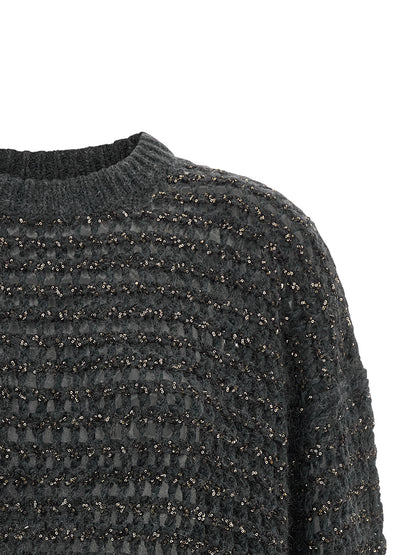Brunello Cucinelli Grauer Cardigan aus Elasthan