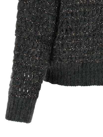 Brunello Cucinelli Grauer Cardigan aus Elasthan