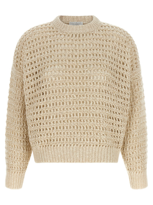 Brunello Cucinelli beige Elastane cardigan