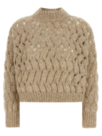 Brunello Cucinelli Beige Wollstrickjacke
