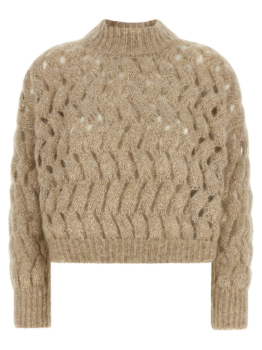 Brunello Cucinelli Beige Wollstrickjacke
