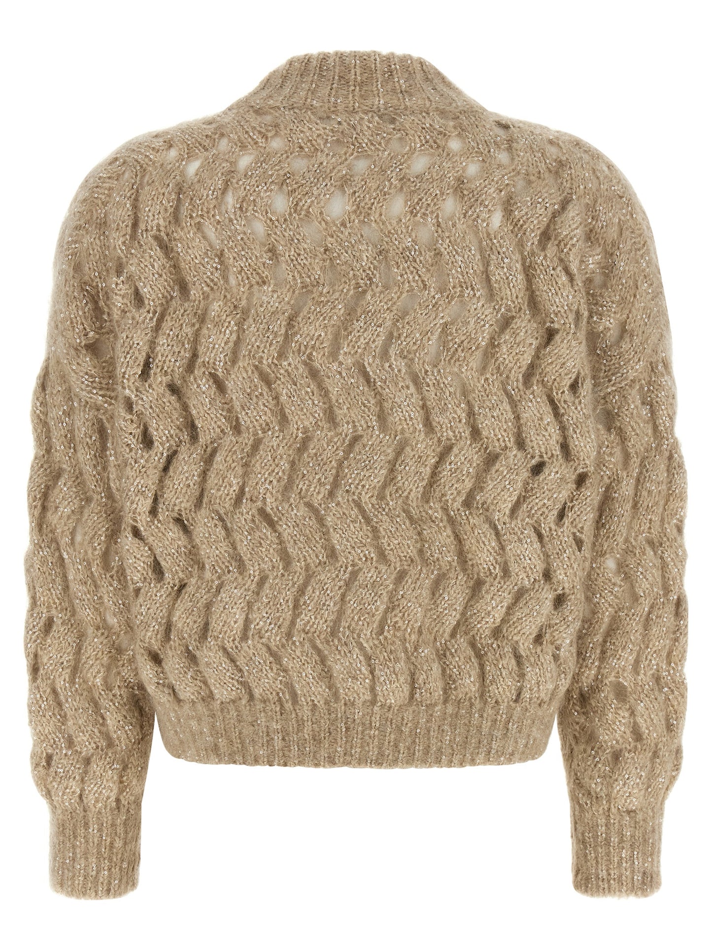 Brunello Cucinelli Beige Wollstrickjacke