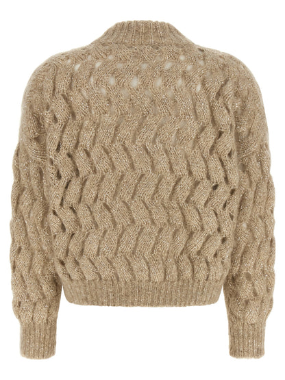 Brunello Cucinelli Beige Wollstrickjacke