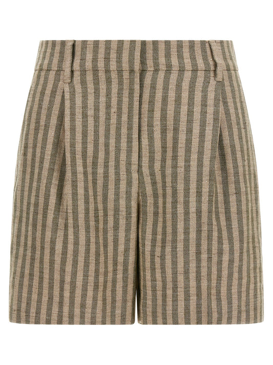 Brunello Cucinelli Zweifarbige Leinen-Bermudashorts