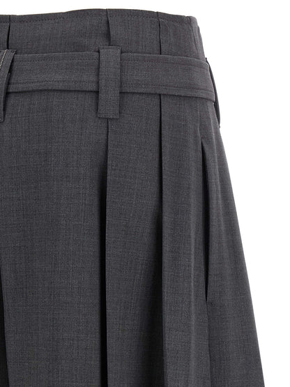 Brunello Cucinelli Graue Bermuda-Shorts aus reiner Schurwolle