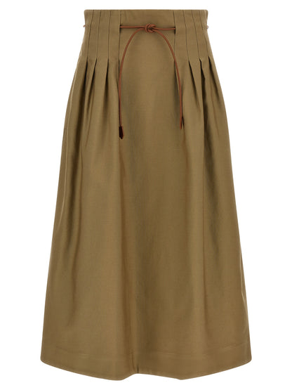 Max Mara Zweifarbiger Baumwoll-Midirock