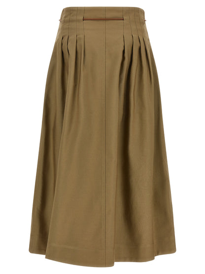 Max Mara Zweifarbiger Baumwoll-Midirock