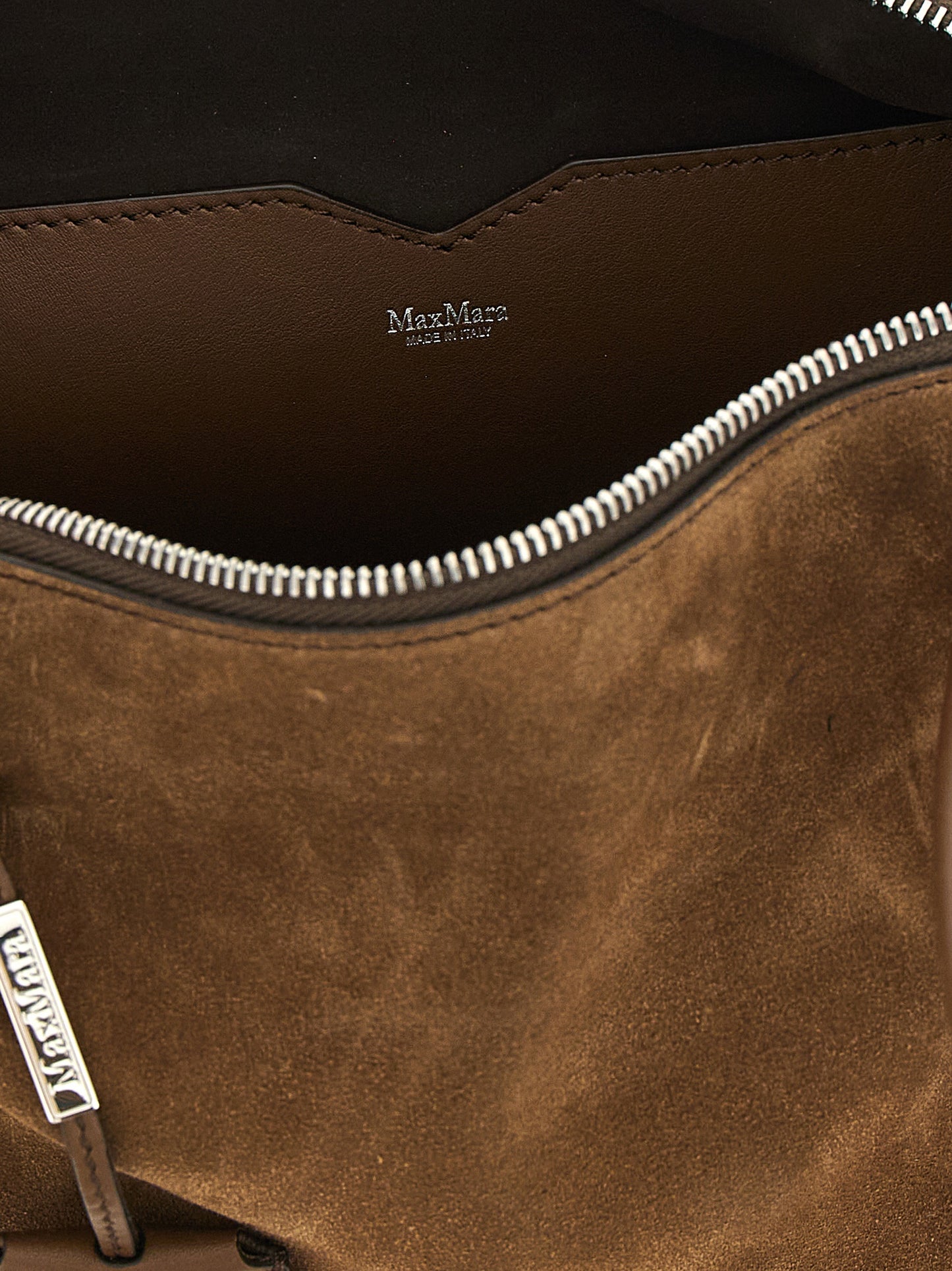 Max Mara Braunes Kalbsleder Damen Crossbody Tasche