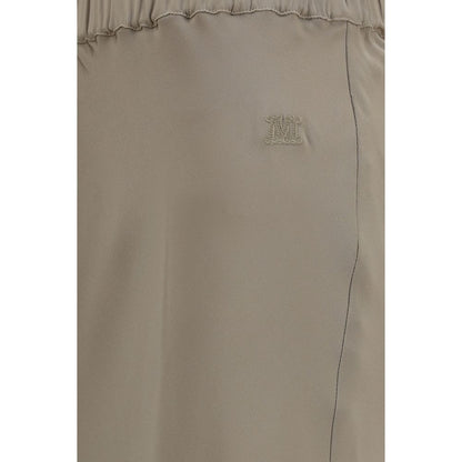 Max Mara Beiger Seidenrock in Maxi-Länge