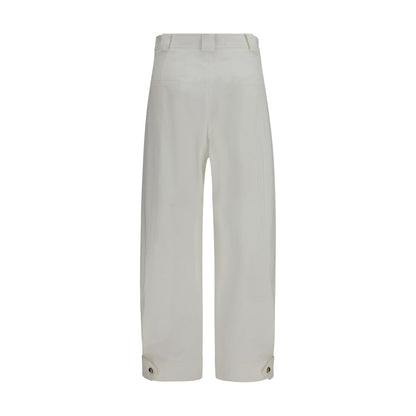 Max Mara Weiße Cropped Hose aus Baumwolle