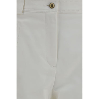 Max Mara Weiße Cropped Hose aus Baumwolle