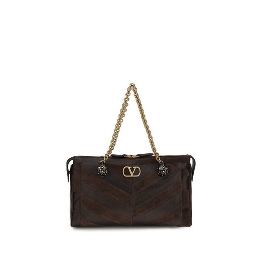 Valentino Garavani Braune Kalbsleder Bos Taurus Schultertasche