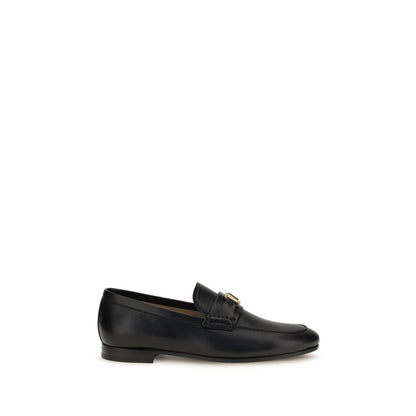 Valentino Garavani Schwarze "Bos Taurus" Kalbsleder Loafer zum Hineinschlüpfen