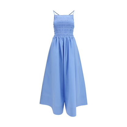 Ganni Blaues Baumwoll-Freizeitkleid
