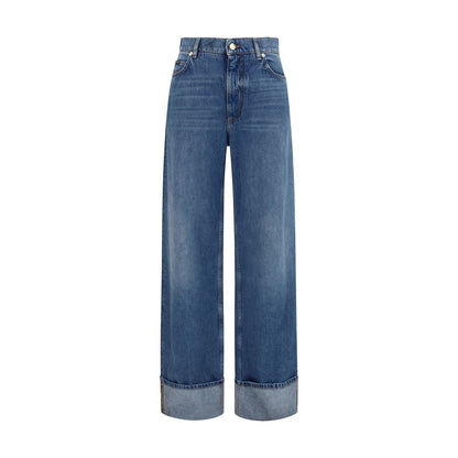 Dolce & Gabbana Blaue Jeans aus Baumwolle im geraden Schnitt