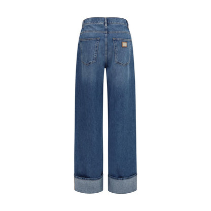 Dolce & Gabbana Blaue Jeans aus Baumwolle im geraden Schnitt
