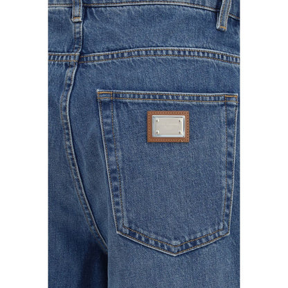Dolce & Gabbana Blaue Jeans aus Baumwolle im geraden Schnitt