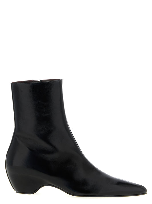 Khaite Schwarze Stiefeletten aus Kalbsleder