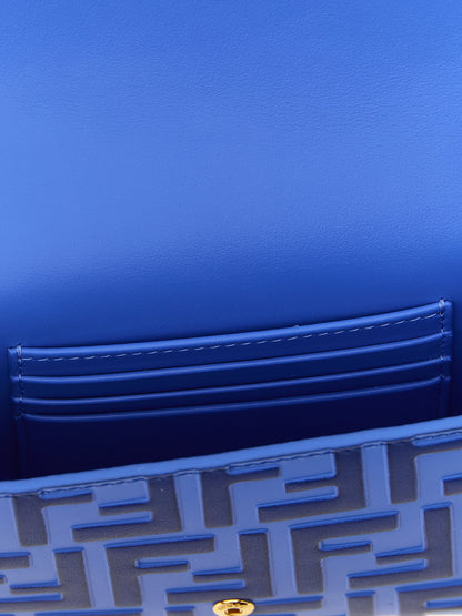 Fendi Kartenetui aus blauem Kalbsleder