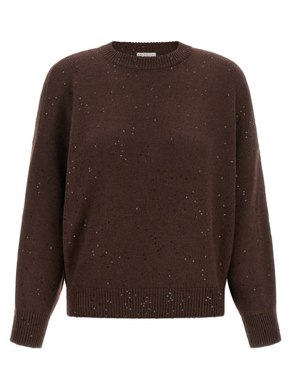 Brunello Cucinelli Brauner Kaschmir-Strickjacke