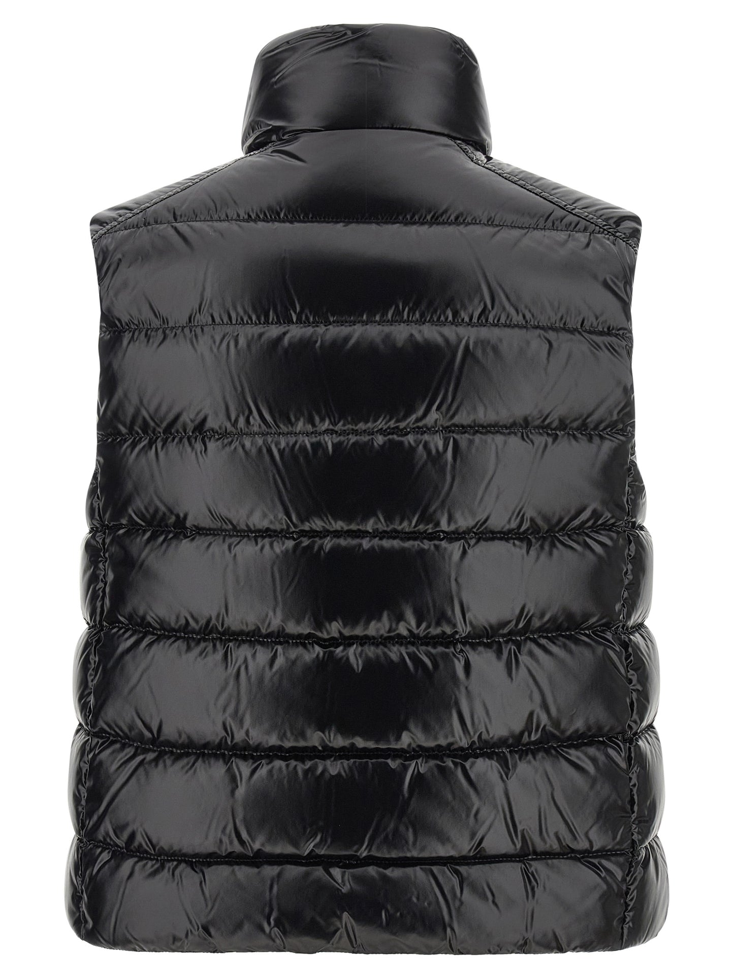 Moncler Schwarze ärmellose Jacke aus Polyamid