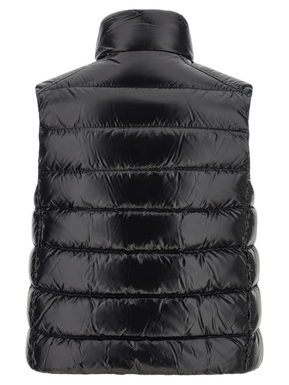 Moncler Schwarze ärmellose Jacke aus Polyamid