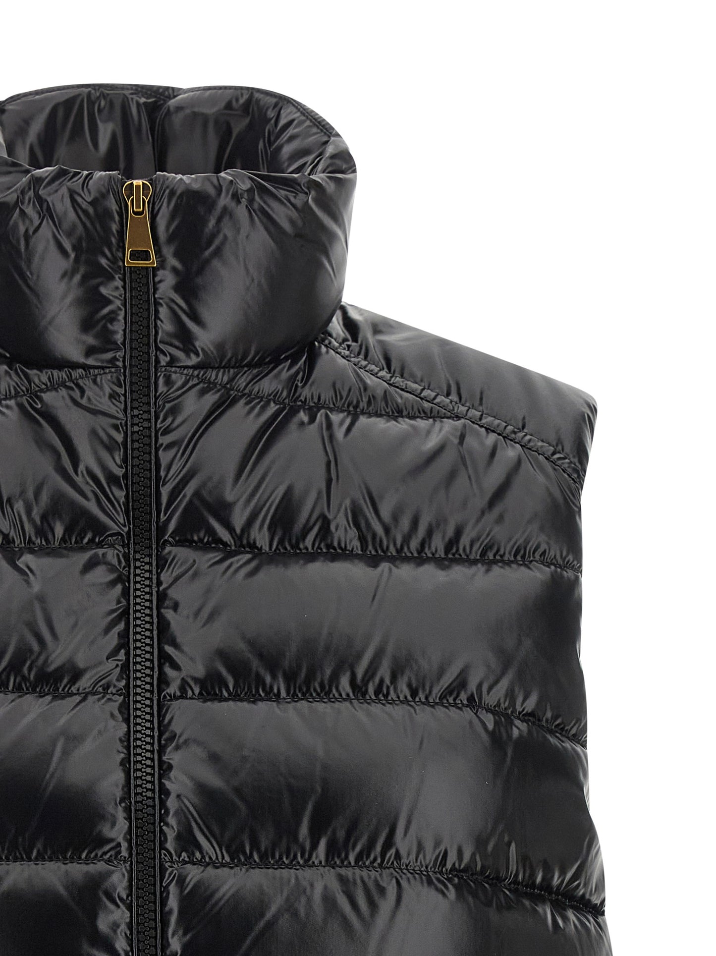 Moncler Schwarze ärmellose Jacke aus Polyamid