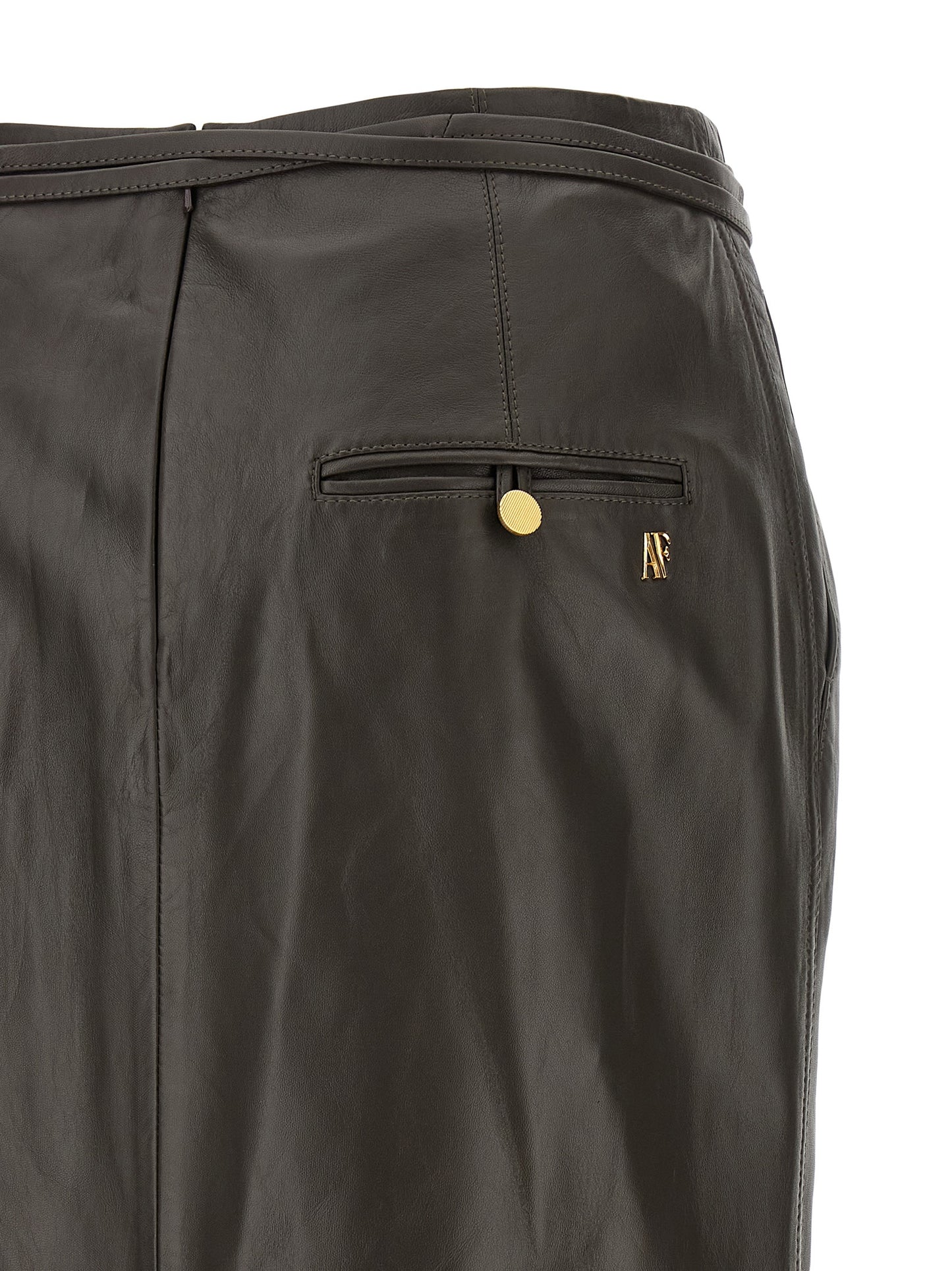 Alberta Ferretti Brauner Midi-Rock aus Lammleder