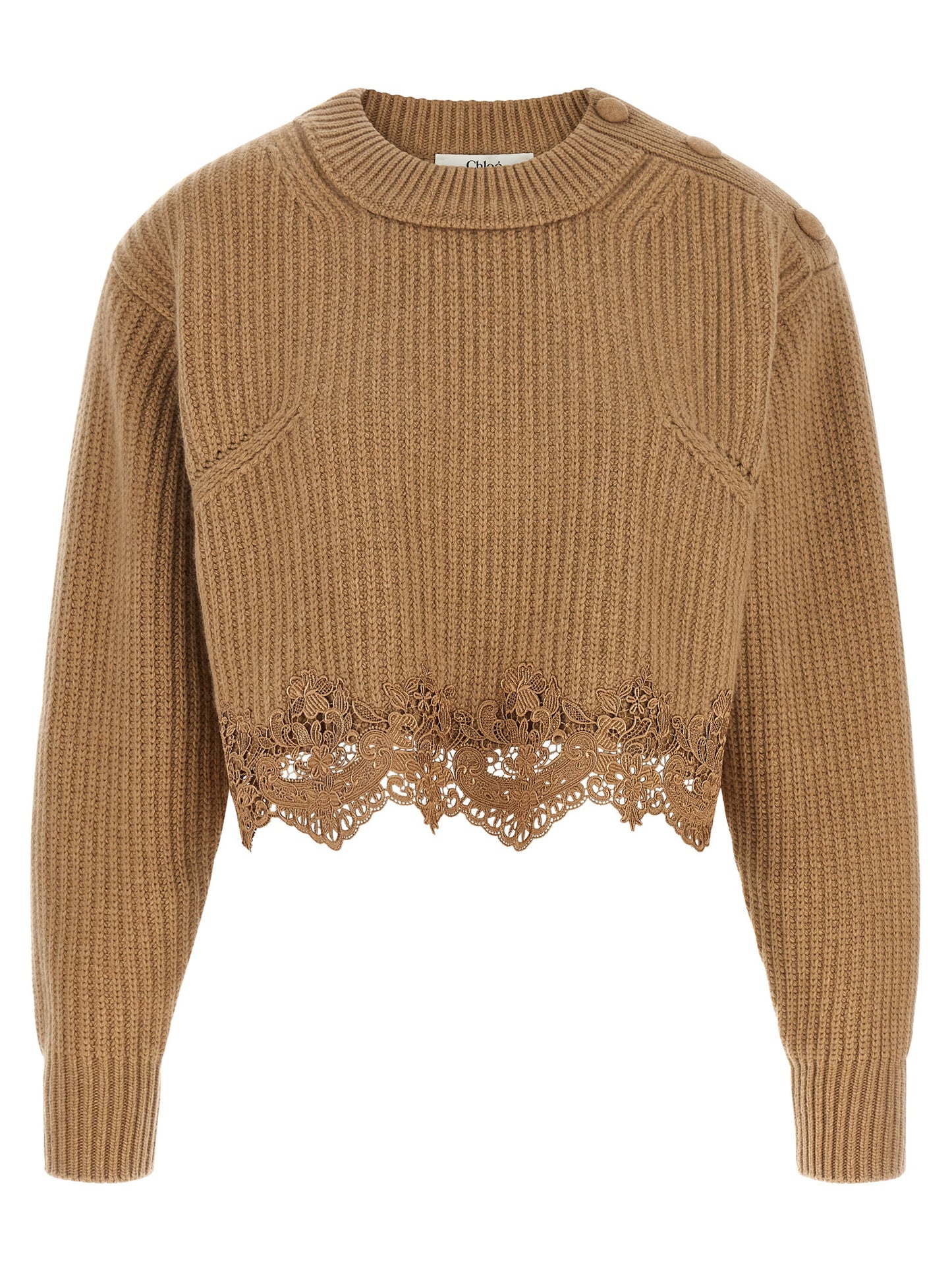 Chloé Beige Wollstrickjacke