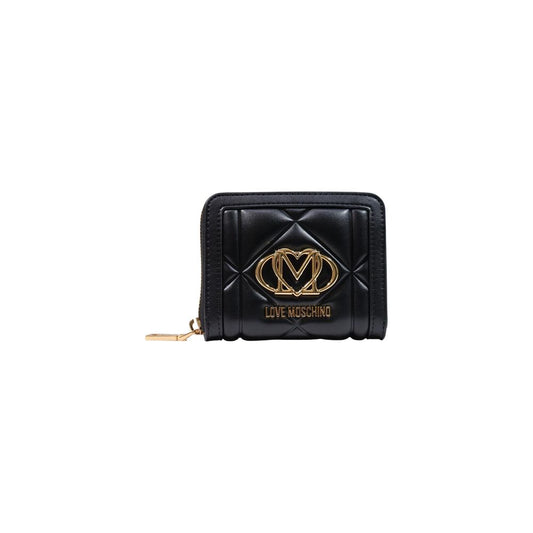 Love Moschino Schwarzes Portemonnaie aus Polyethylen