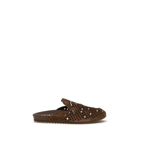 Pedro García Raidy Braune Wildleder-Mules mit Strass