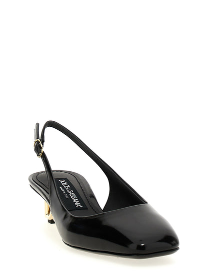 Dolce & Gabbana Schwarze Pumps aus Kalbsleder mit mittlerem Absatz
