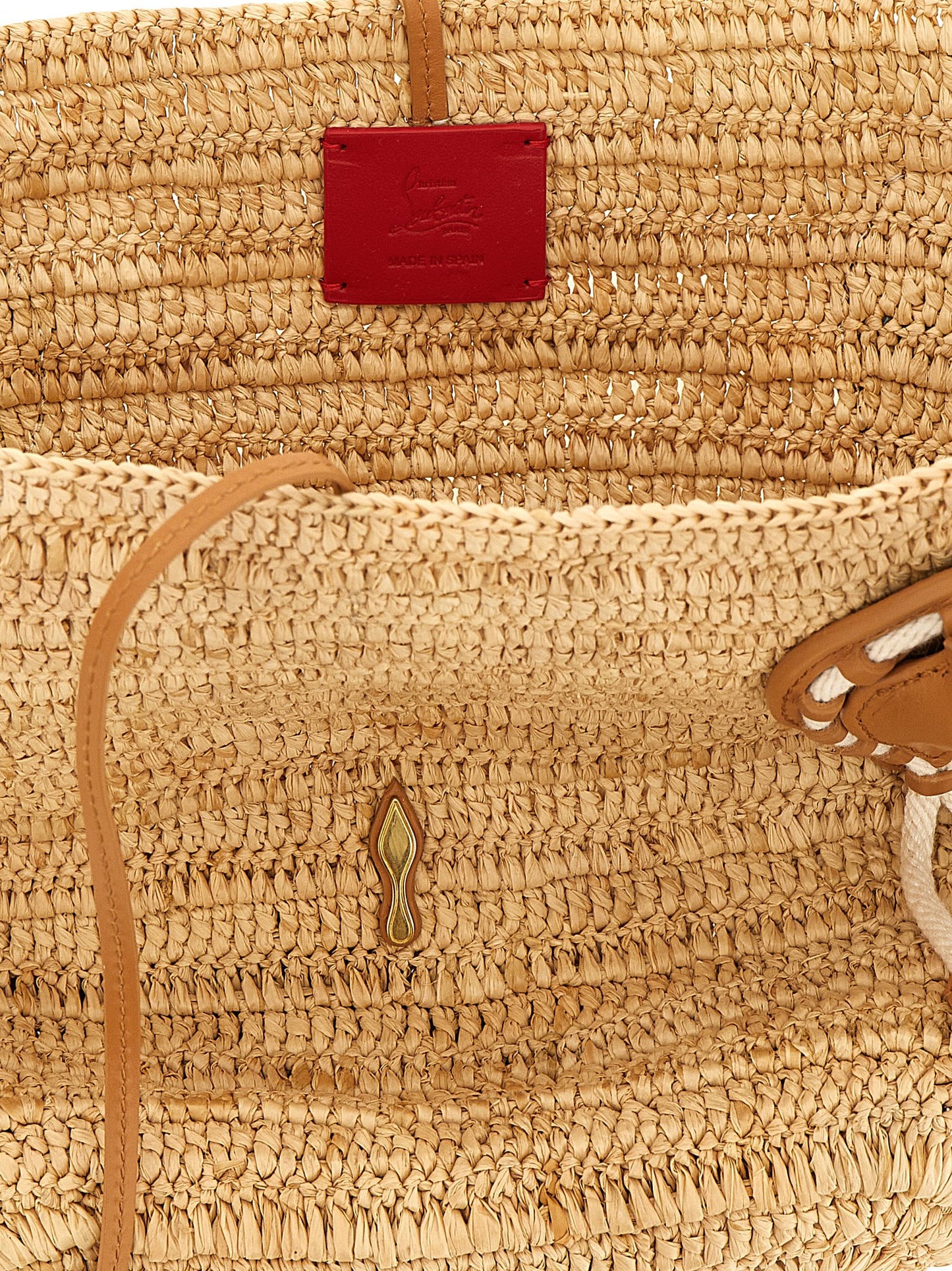 Christian Louboutin Beige Raffia Shopper