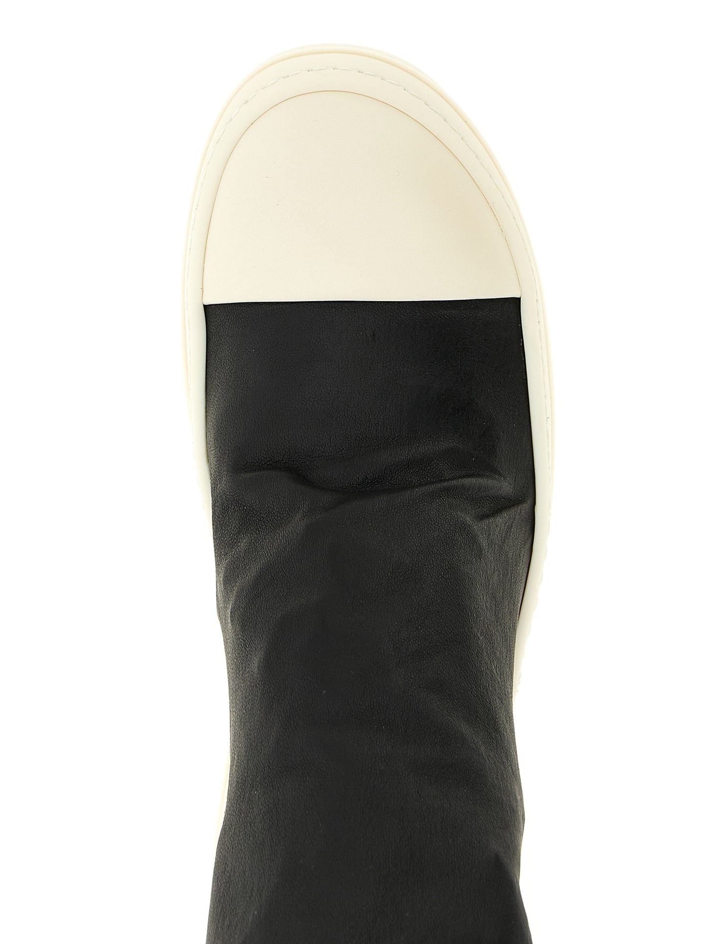 Rick Owens Schwarze Lammleder Over-the-Knee-Stiefel