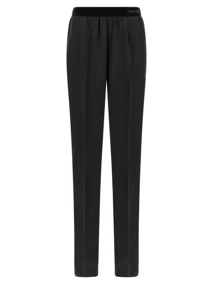 Tom Ford Schwarze Seidenhose Nachtwäsche