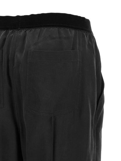 Tom Ford Schwarze Seidenhose Nachtwäsche