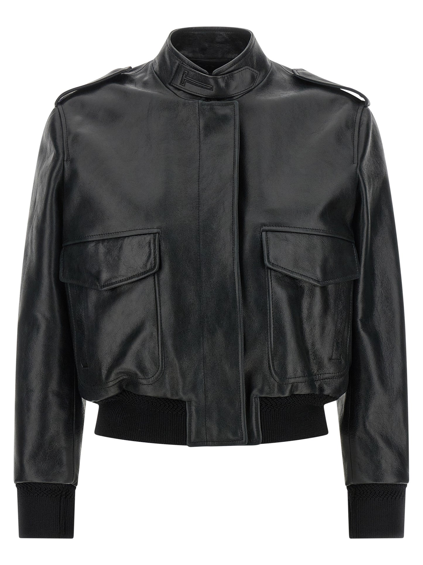 Tom Ford Schwarze Lammlederjacke