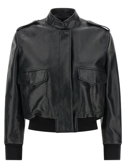 Tom Ford Schwarze Lammlederjacke