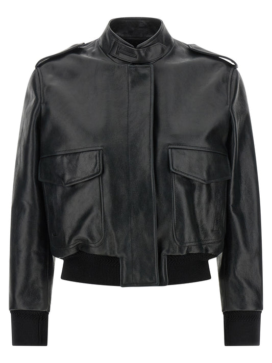 Tom Ford Schwarze Lammlederjacke