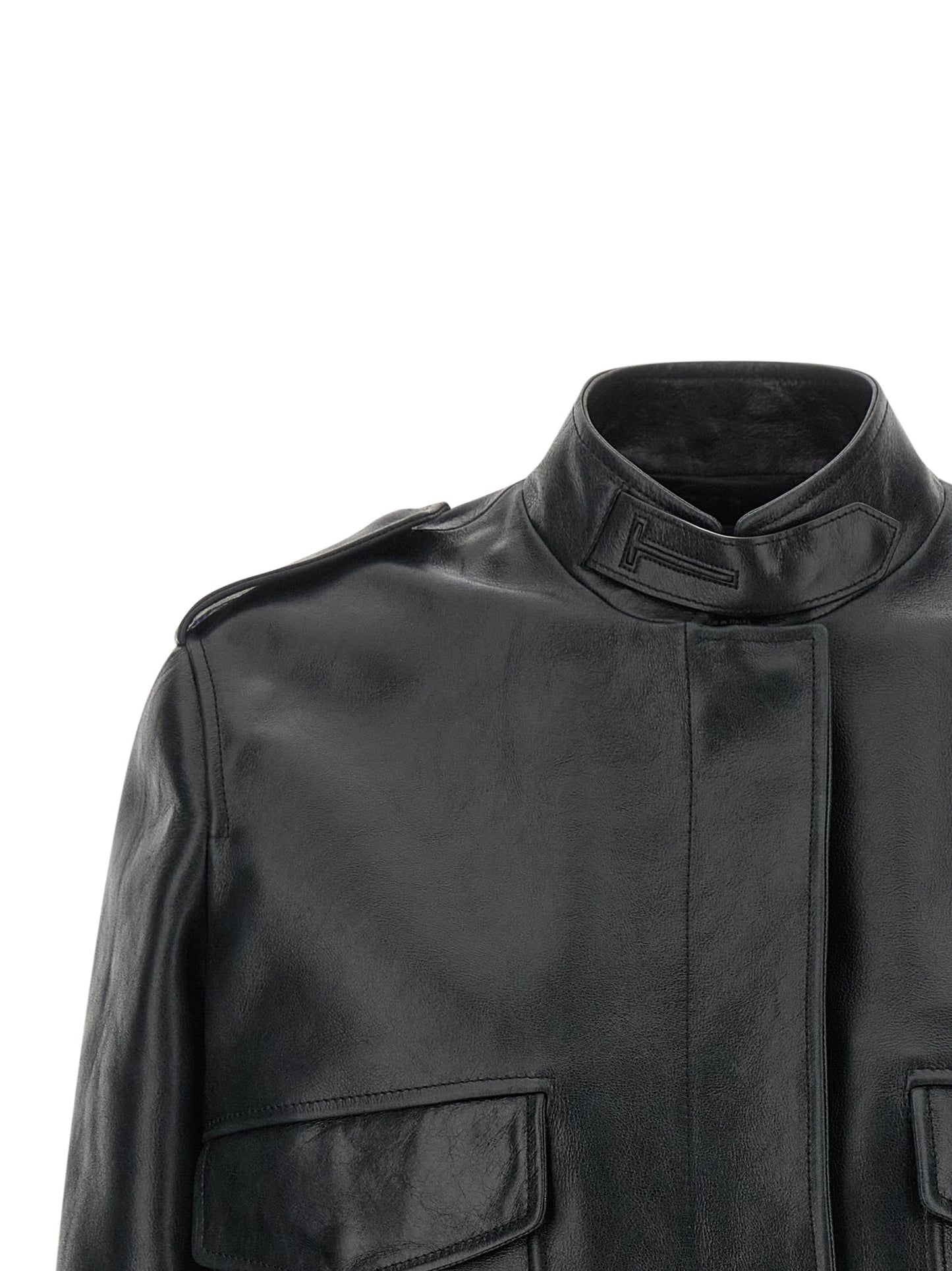 Tom Ford Schwarze Lammlederjacke