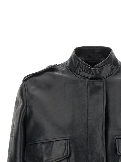 Tom Ford Schwarze Lammlederjacke