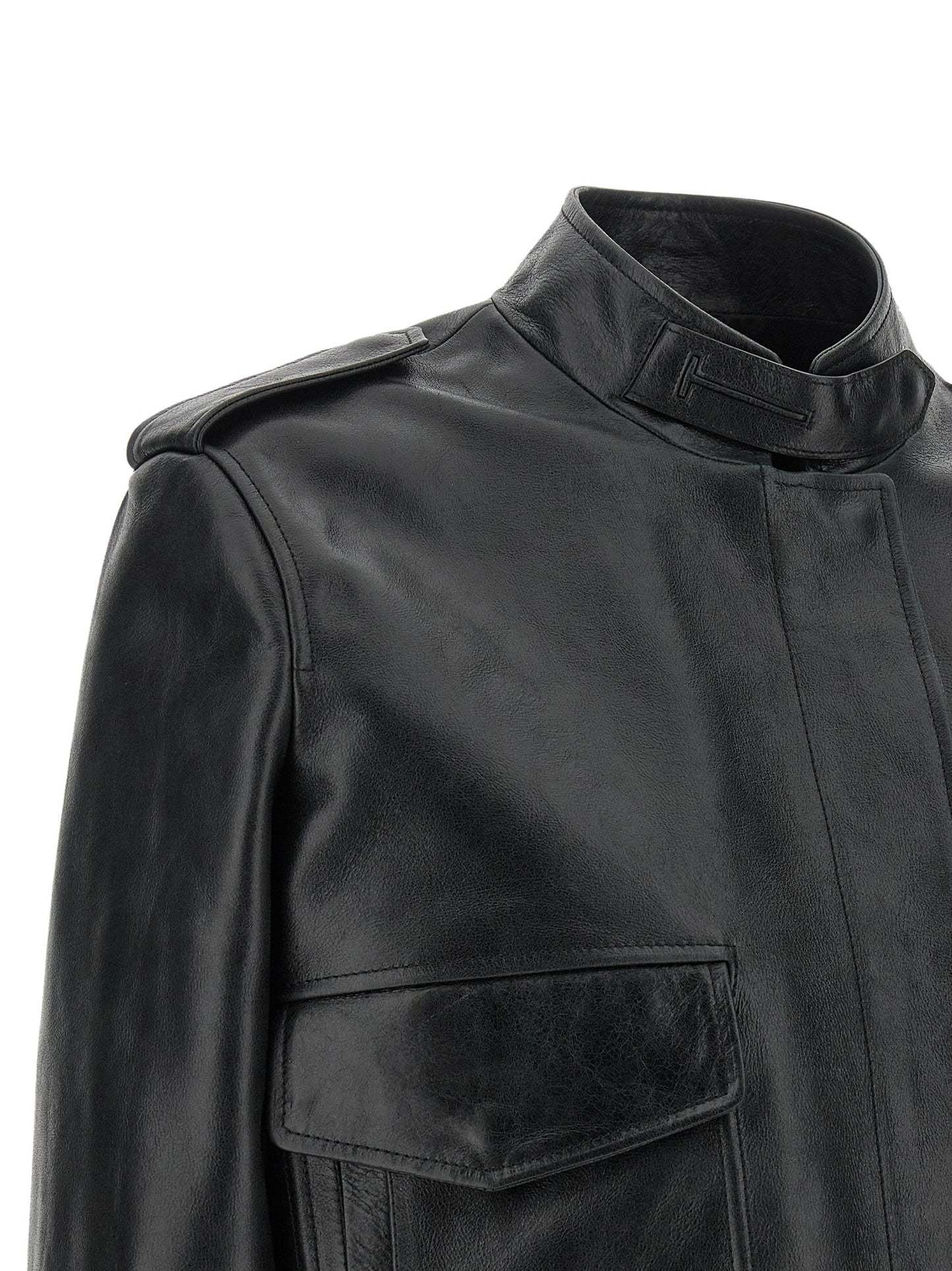 Tom Ford Schwarze Lammlederjacke