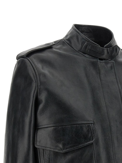 Tom Ford Schwarze Lammlederjacke