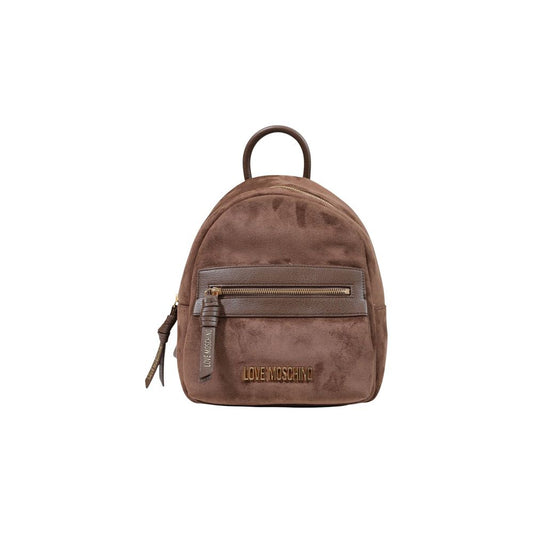 Love Moschino Brauner Rucksack aus Polyester