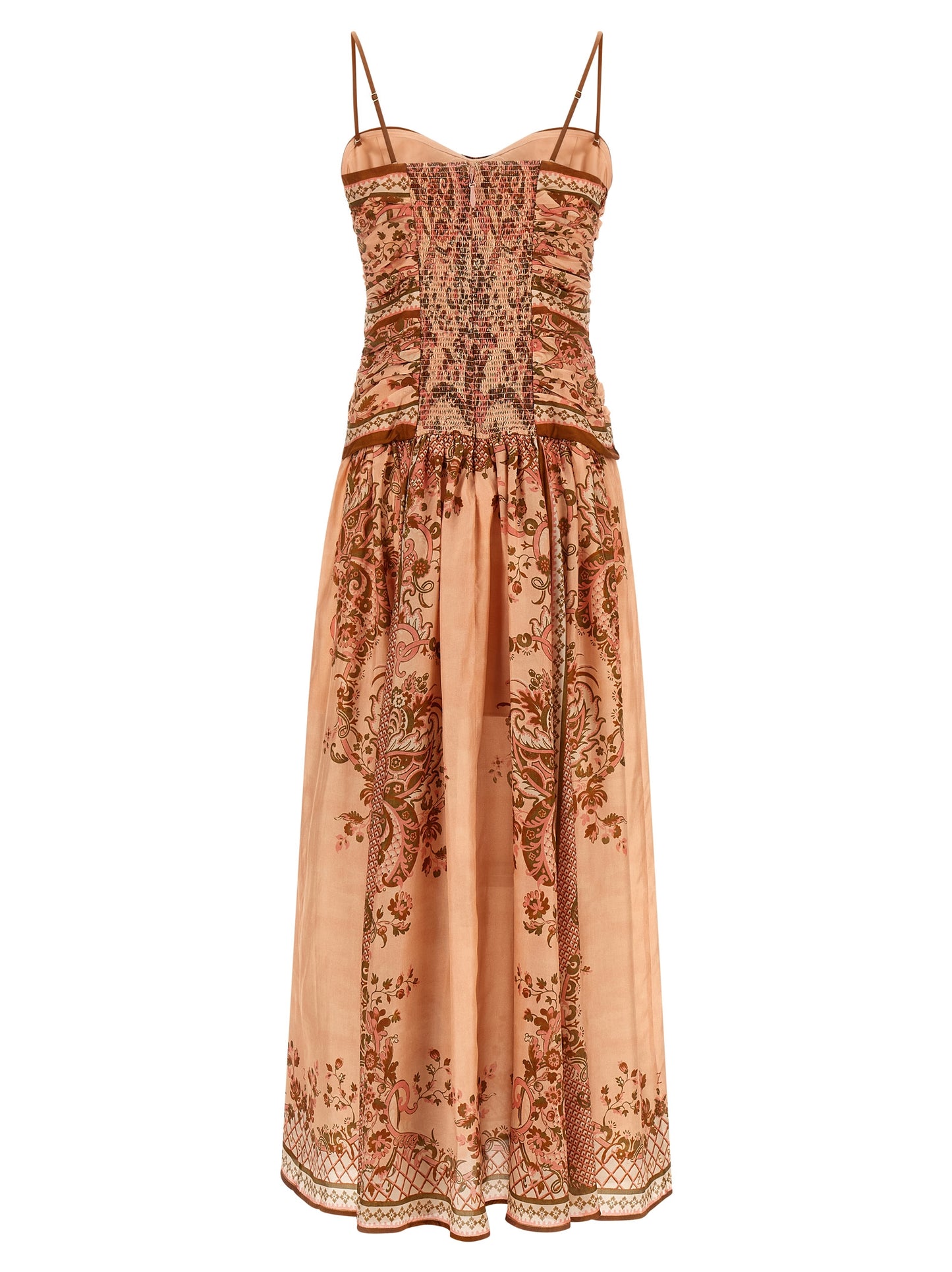 Zimmermann Mehrfarbiges Seiden-Midikleid