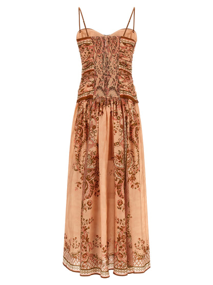 Zimmermann Mehrfarbiges Seiden-Midikleid